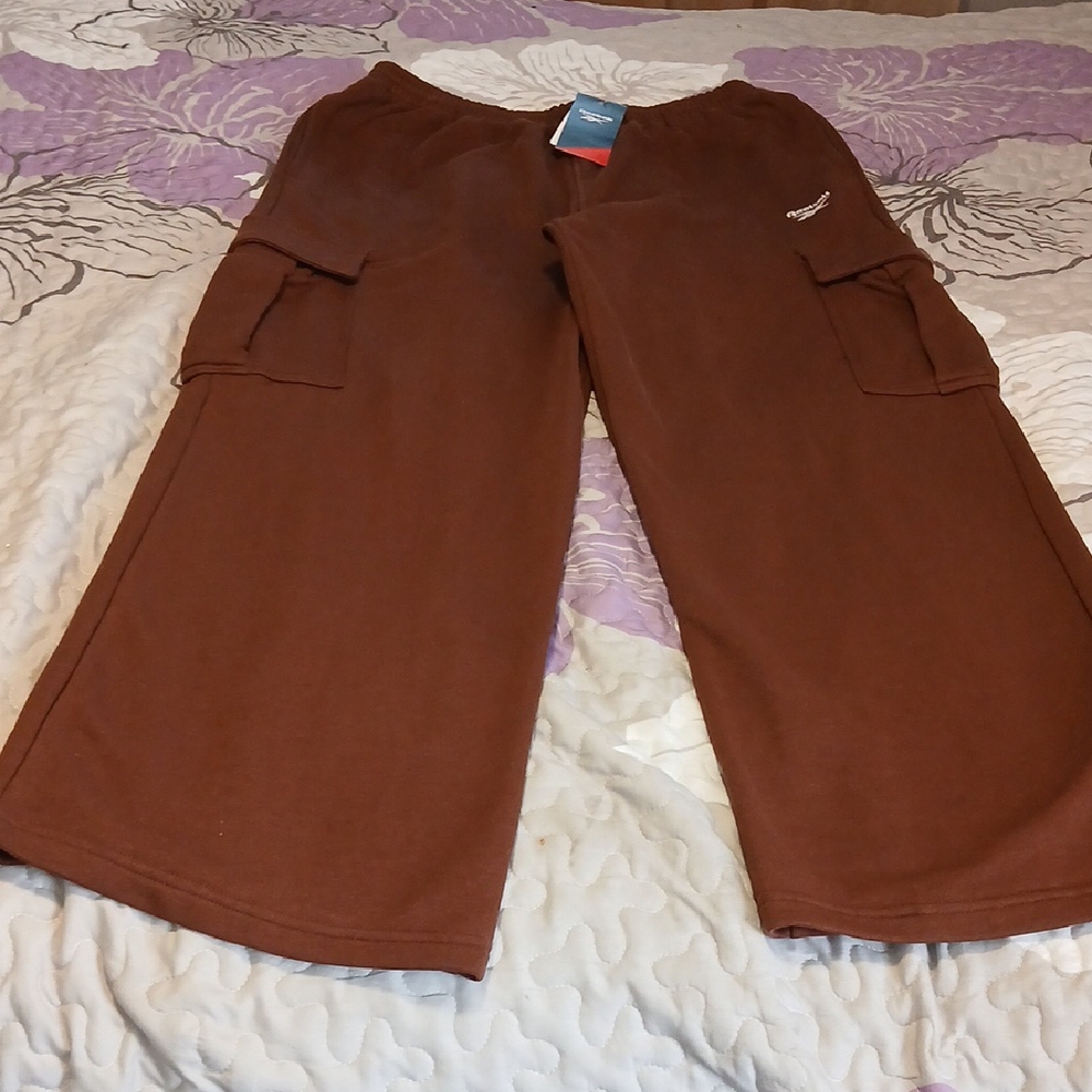 Reebok Brown Ribbed Waistband Pants
